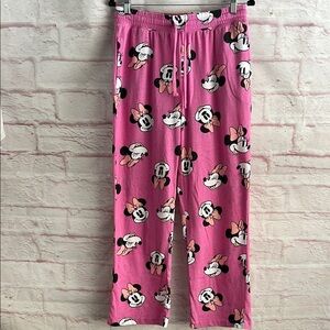 Disney Pink Minnie Mouse Pajama Pants Loungewear Pockets